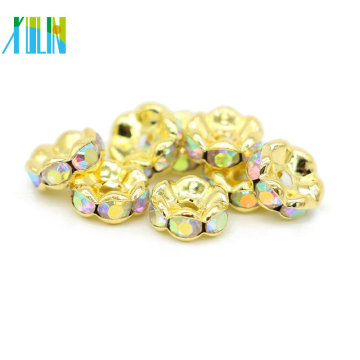 Vente chaude IA0206 Plaqué Or Métal Cuivre AB Couleur Strass Perles Spacer à Vendre